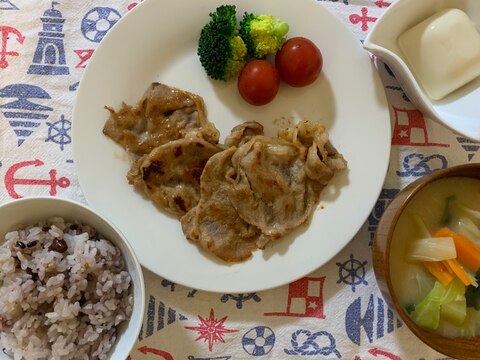 生姜焼きのお献立♪